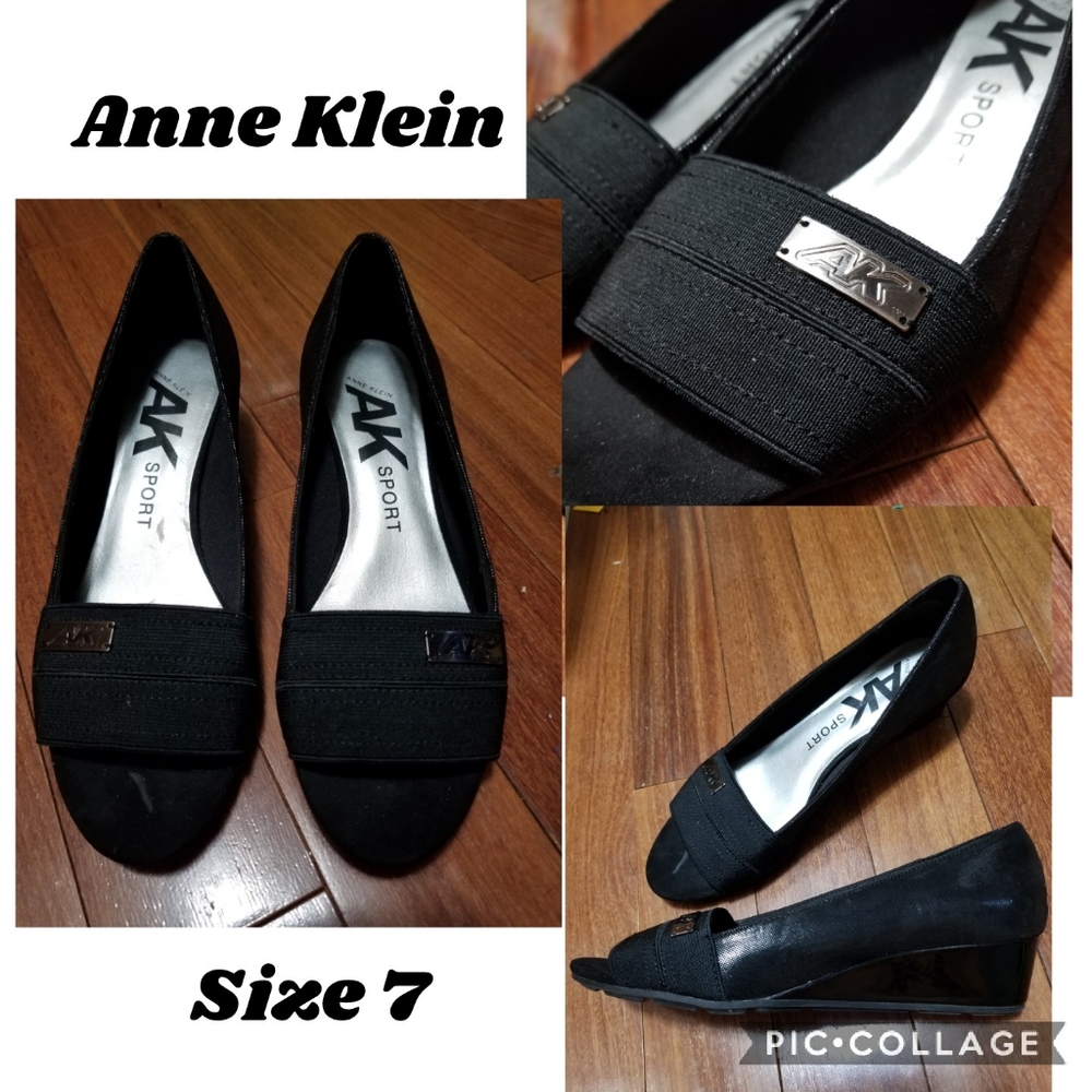 Anne Klein sport black wedge size 7